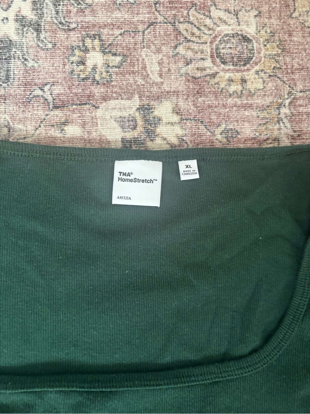 Aritzia Square Neck Long Sleeve Top - Dark Green - Picture 2 of 2